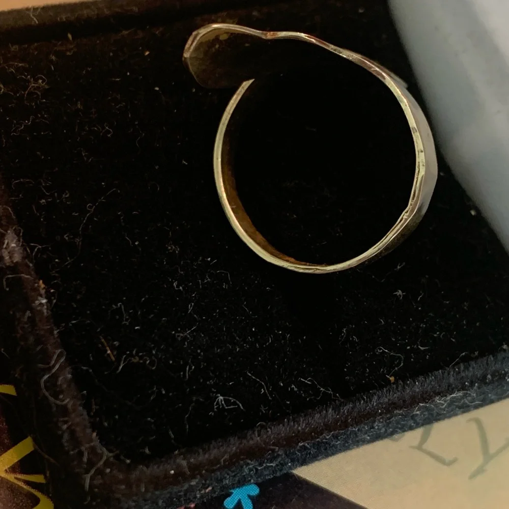 Sterling Silver Abalone Heart Wrap Ring - Iridescent